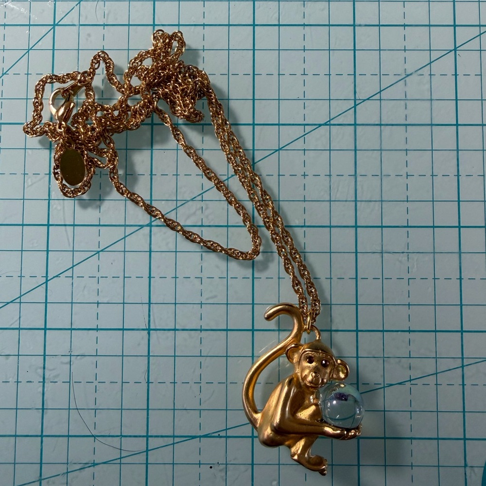 Joan Rivers Gold Monkey Pendant Necklace